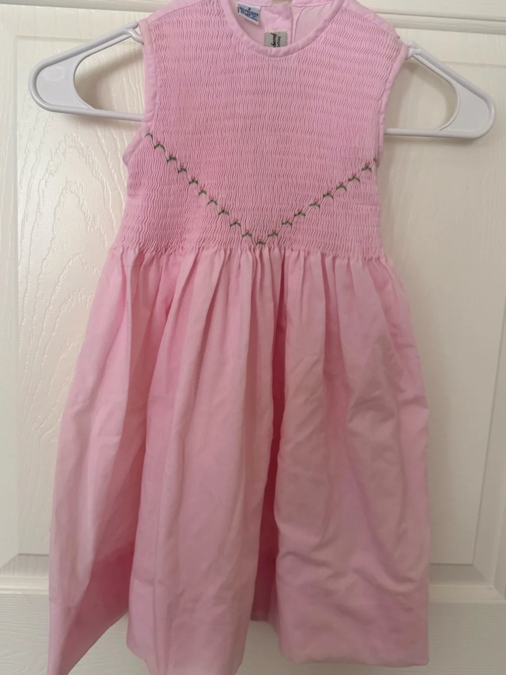 Amanda Remembered hand Smocked Girls' pink Dress with rose Embroidery size 3t